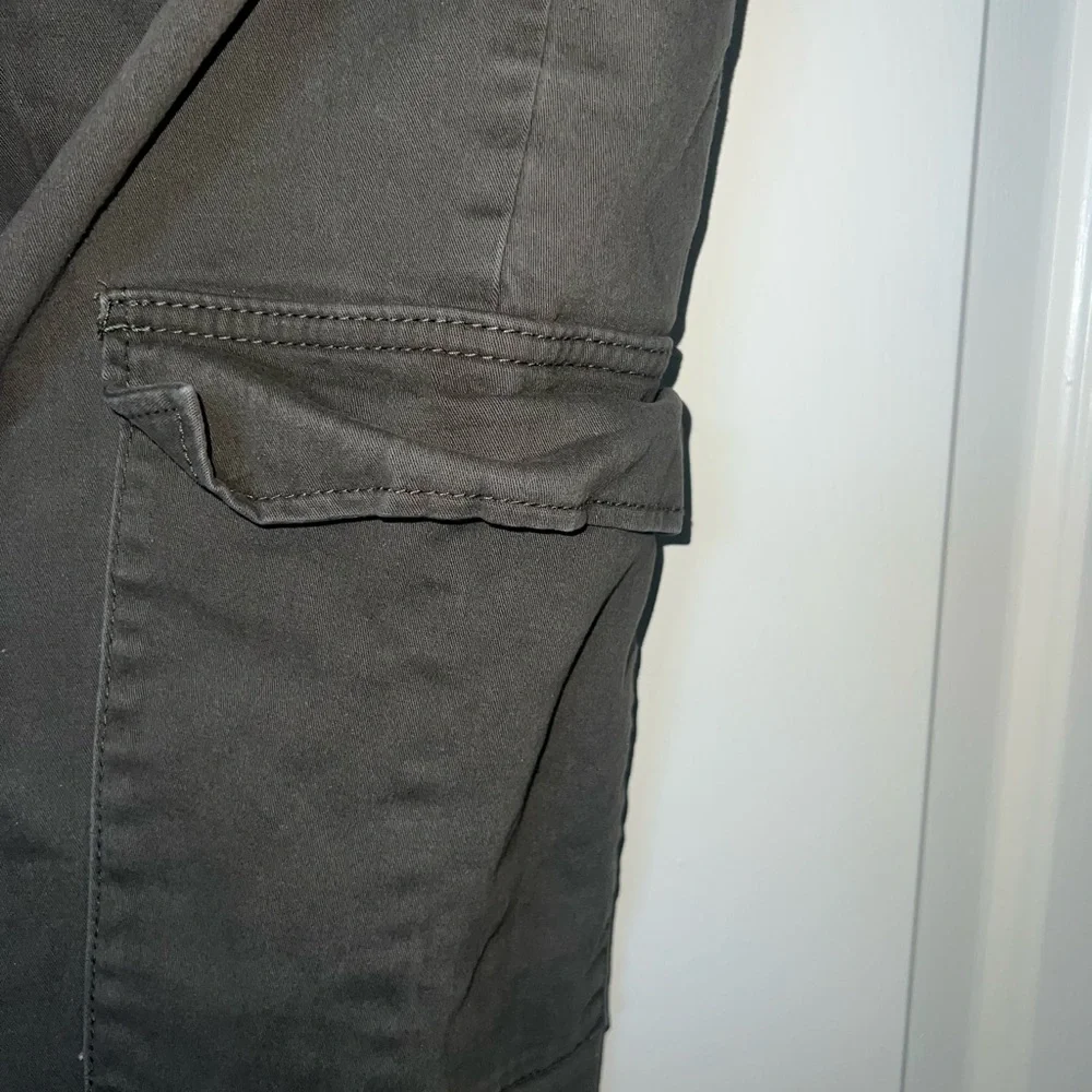 Women’s Drawstring Cargo Joggers Lagenlook Hunter Olive Green Pants Size 2X‎